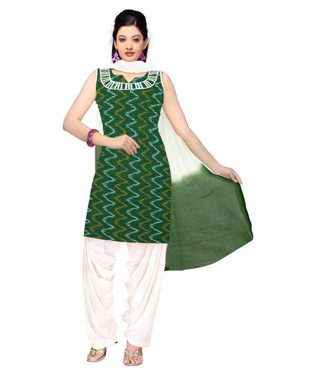 Unnati Green Pure Handloom Cotton Dress Material Buy Unnati Green