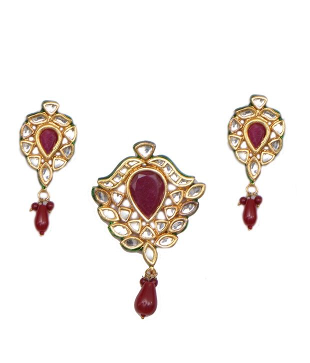 Ratnakar Ruby Jadtar Pendant Set - Buy 