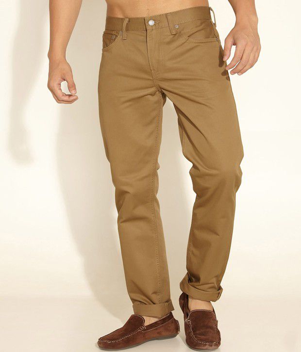 Levi's Khaki Woven Cotton Pants - Buy Levi's Khaki Woven Cotton Pants ...
