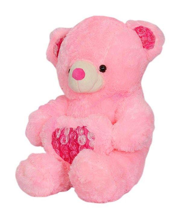 Full Moon Teddy Bear With Heart Pink (75 Cm) - Buy Full Moon Teddy Bear 