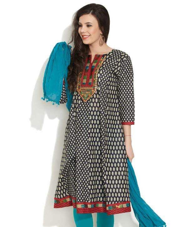 SATTYAA Traditional Printed Kalidar Kurta - Buy SATTYAA Traditional ...