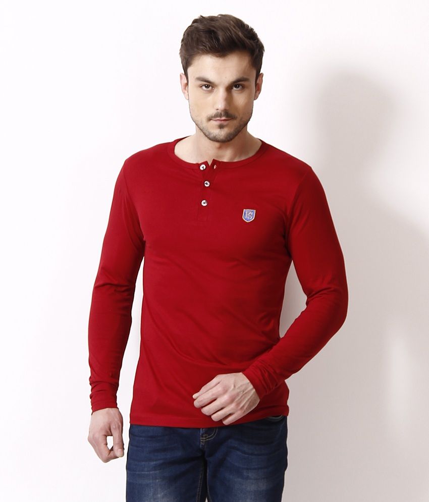 maroon henley t shirt