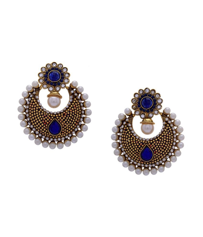 Hyderabad Jewel Ethnic Blue Pearls Hanging Earrings - Buy Hyderabad ...
