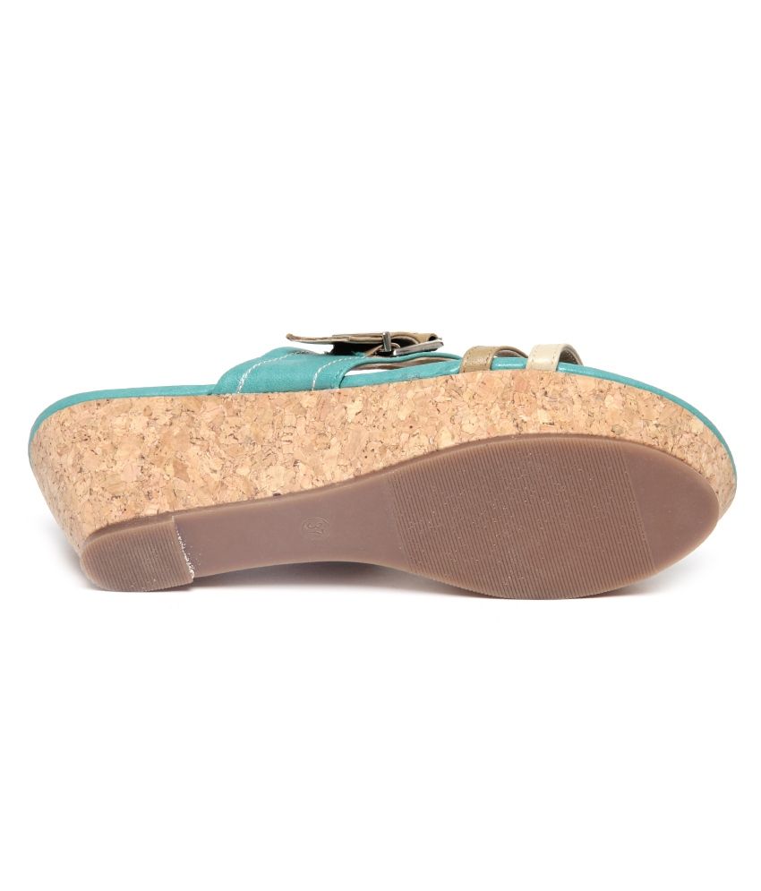 Urbane Stylish Green Slipon Wedge Heels Price in India Buy Urbane