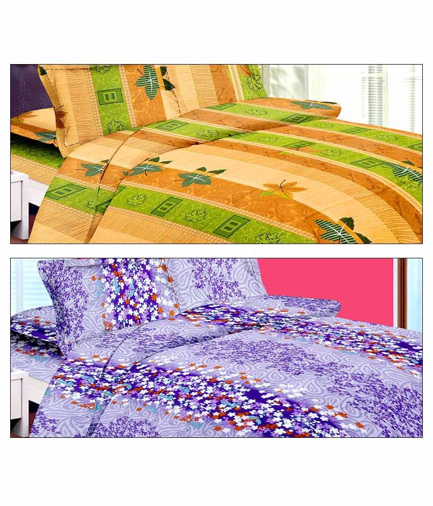 StoryHome Pretty Double Bed Sheet Combo Of 2 Buy StoryHome Pretty