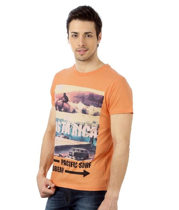 allen solly orange t shirt