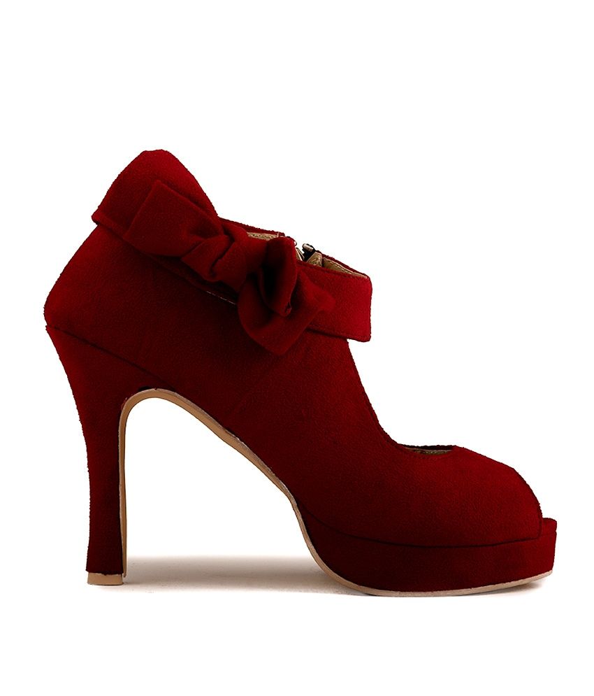 dark red suede heels