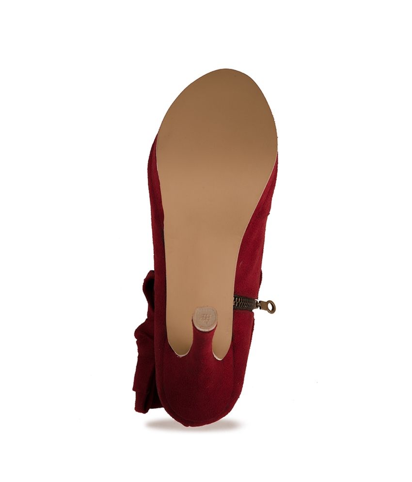 dark red suede heels