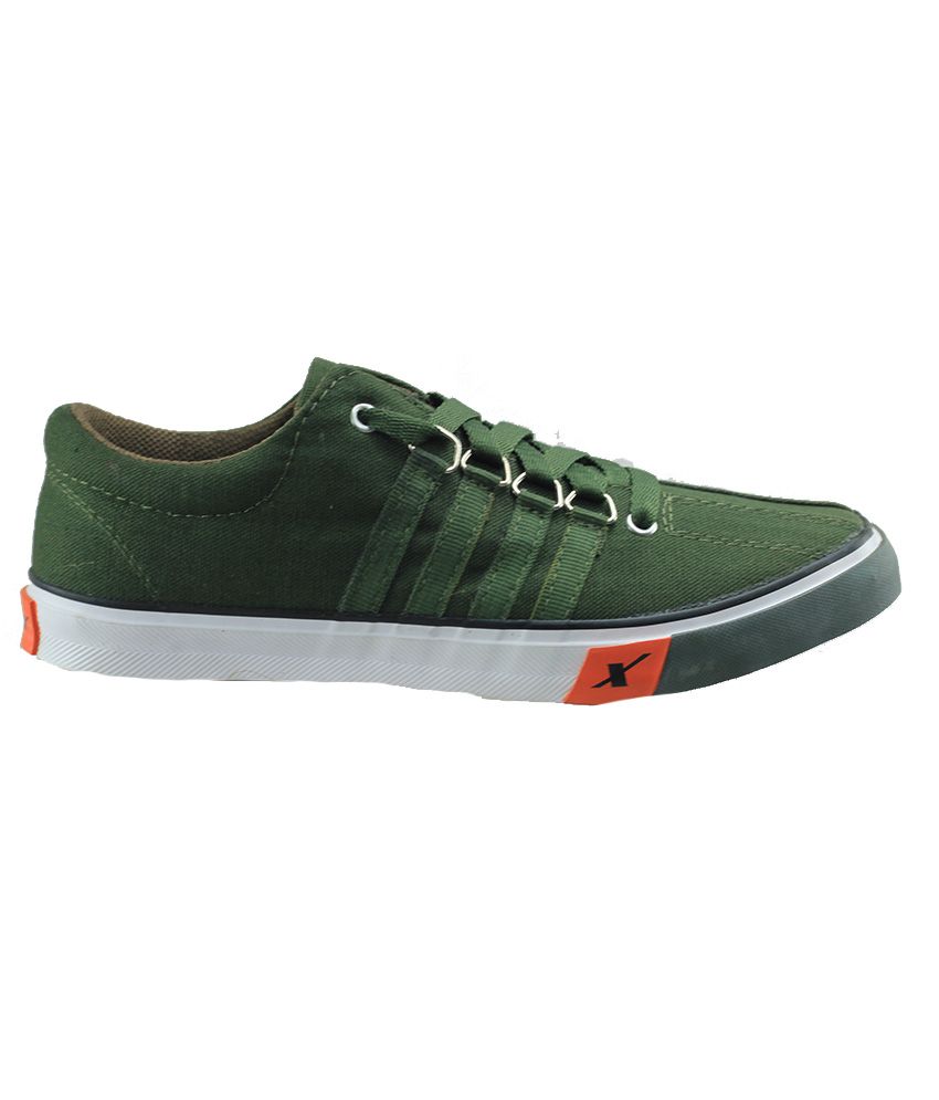 sparx olive green canvas shoes