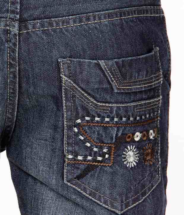 Uomos Classic Indigo Faded Slim Fit Stretchable Jeans - Buy Uomos ...