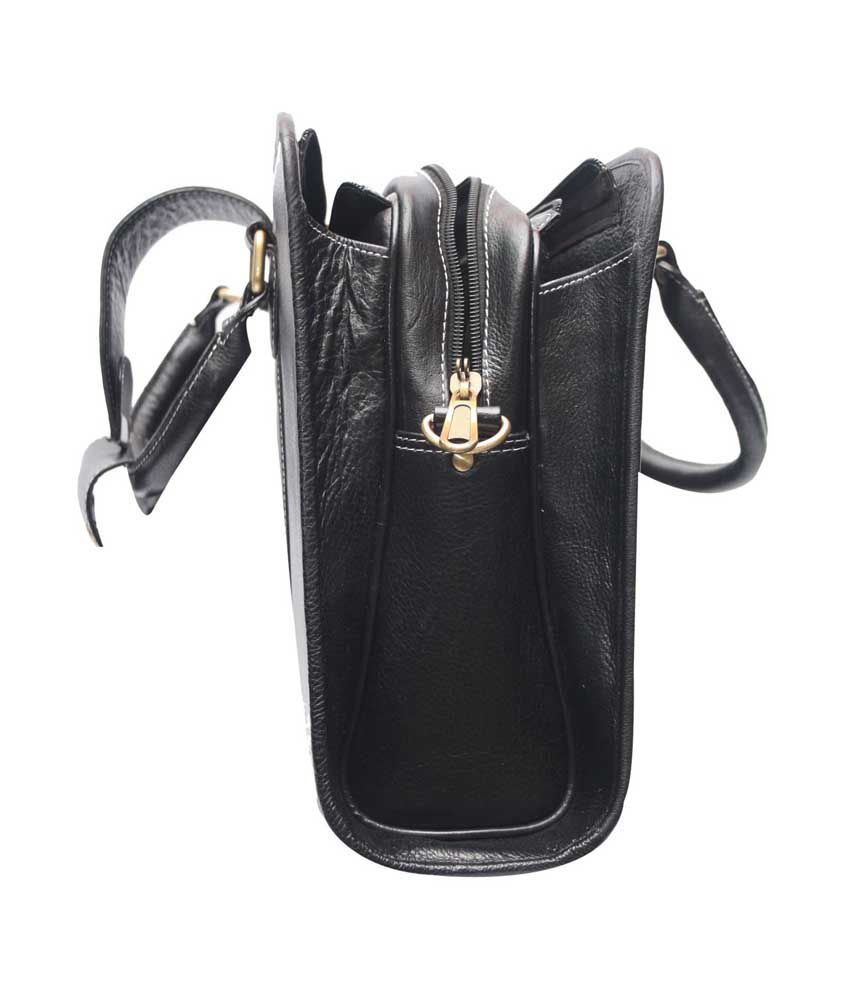 C Comfort Stylish Black Genuine Leather 14 inch Laptop Messenger Bags ...