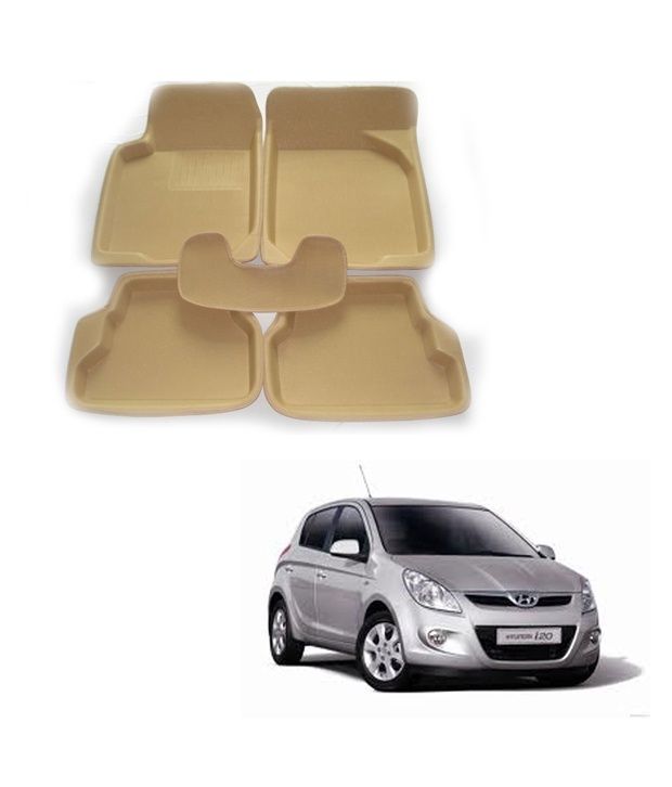 Shopper's Hub 3D Car Foot Mats Hyundai I20 Beige (Set of 3) Buy