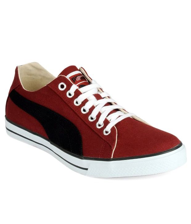 puma red canvas shoes