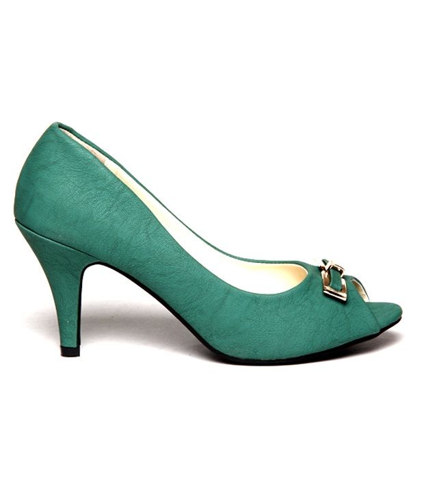 My Foot Stylish Green Slipon Heels Price in India Buy My Foot Stylish
