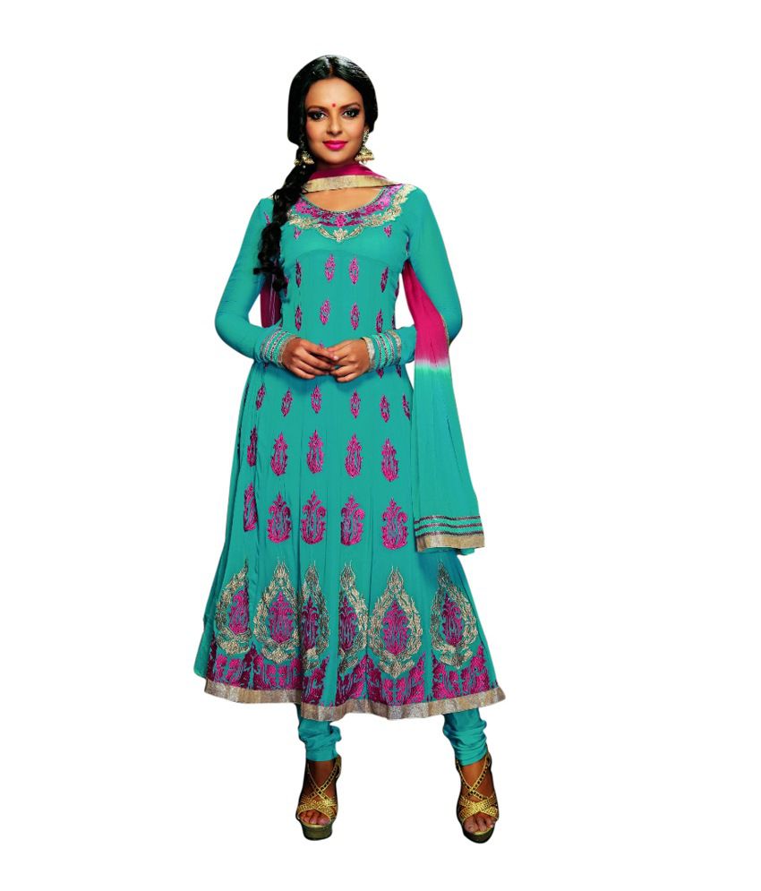 Amit Sky Blue Salwar Suit - Buy Amit Sky Blue Salwar Suit Online at