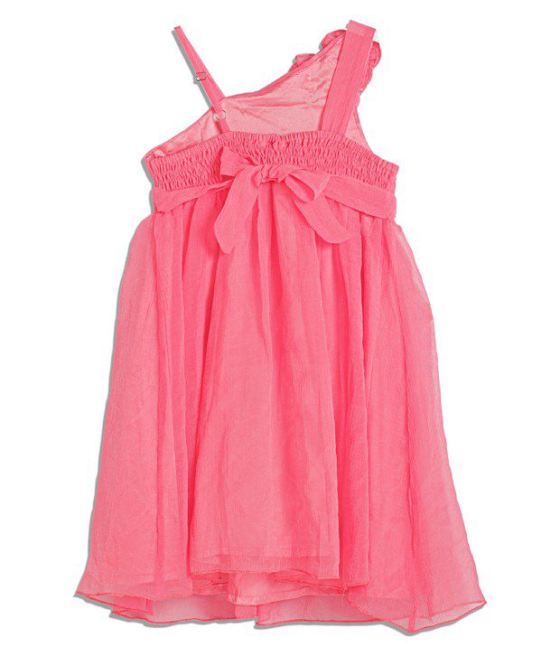 Barbie Solid Pink Color Cotton Dress For Kids - Buy Barbie Solid Pink ...