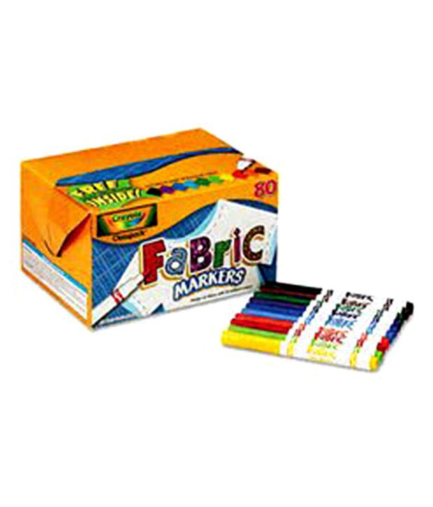 10 80 Markers Set Ten Assorted Colors Crayola 588215 Fabric Marker Classpack 