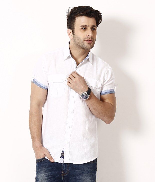 Solid Casual Linen Blend Shirt 