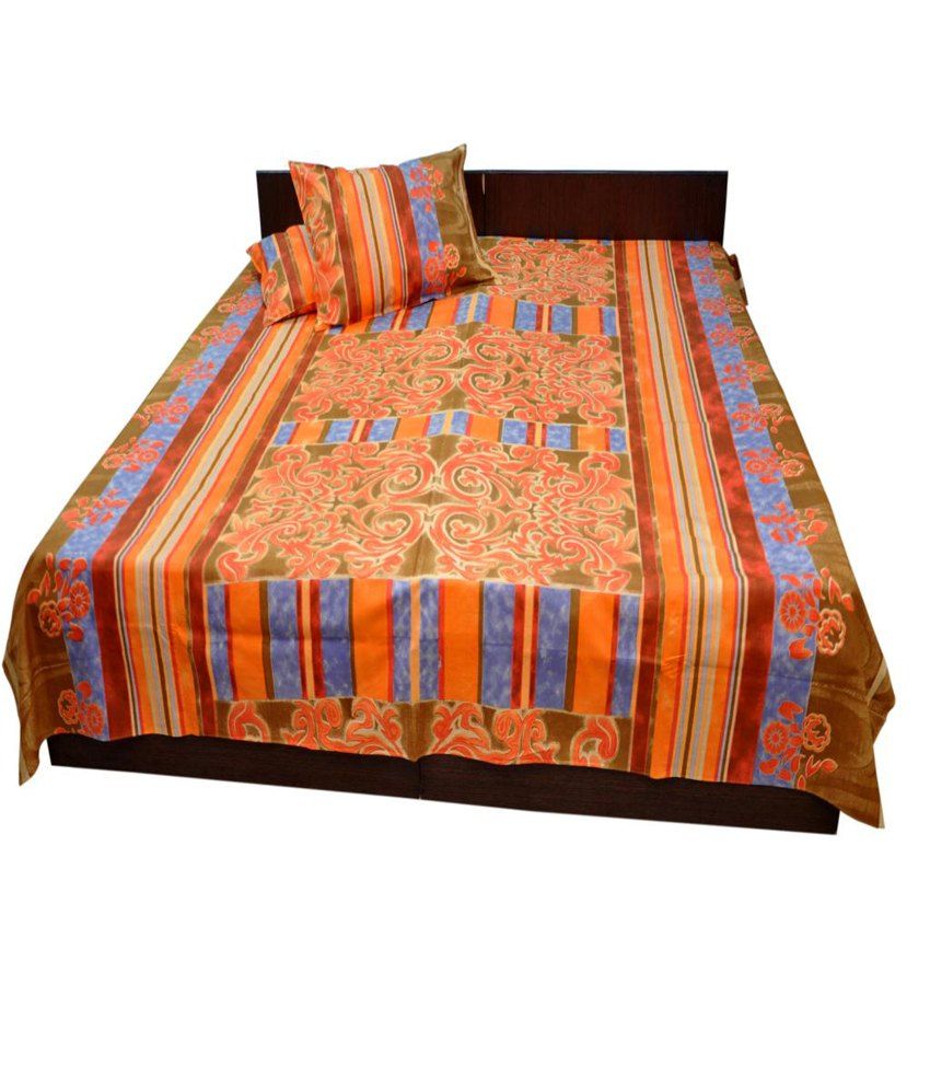 Jaipur Raga Cotton Double Bed Sheet With 2 Pillow Covers Buy Jaipur