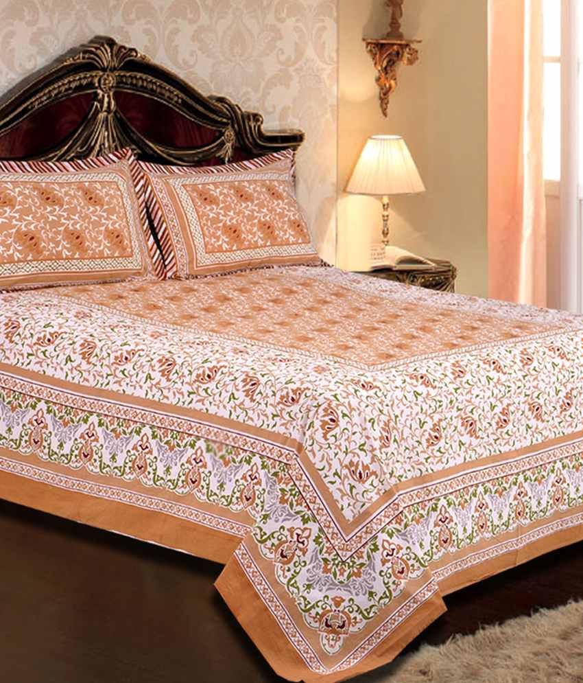 Salona Bichona Classic Double Bed Sheet With 2 Pillow Covers Buy Salona Bichona Classic Double