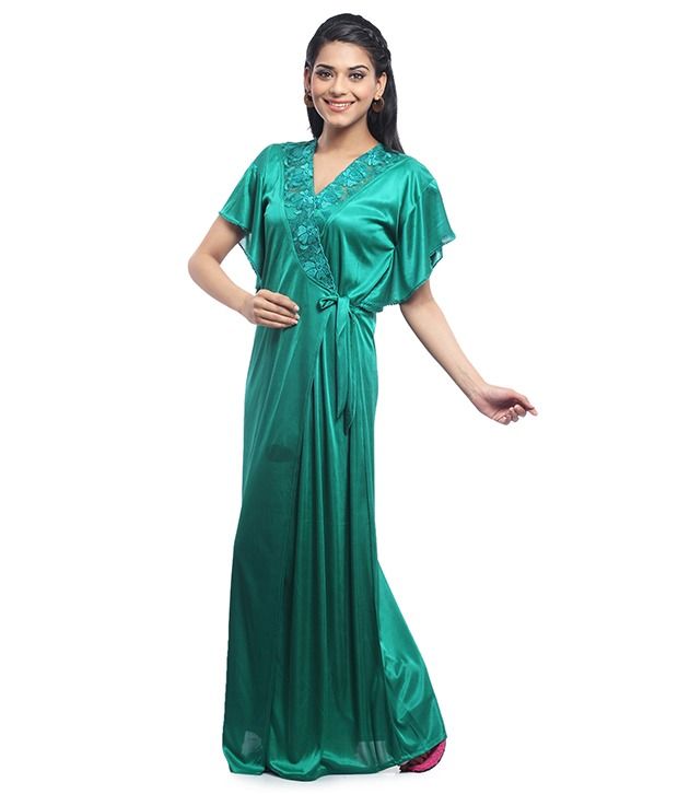 green satin robes