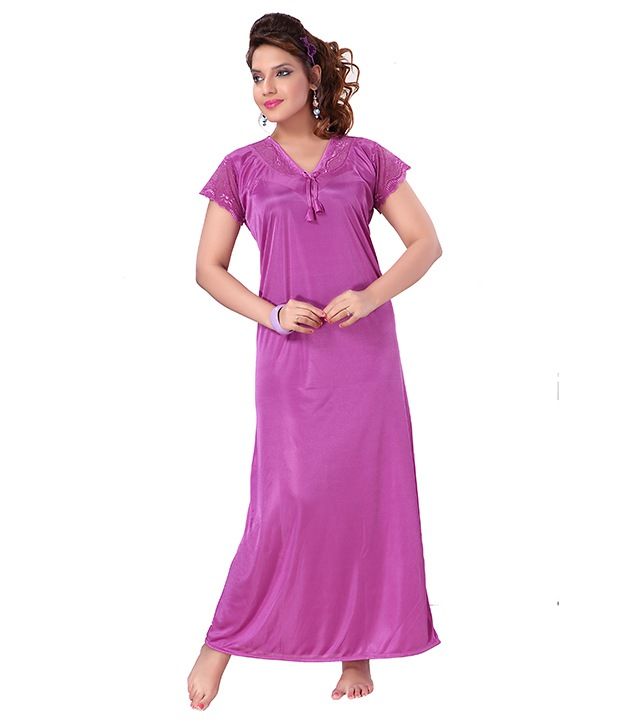 Buy Sand Dune Purple Satin Nighty Online at Best Prices in India - Snapdeal