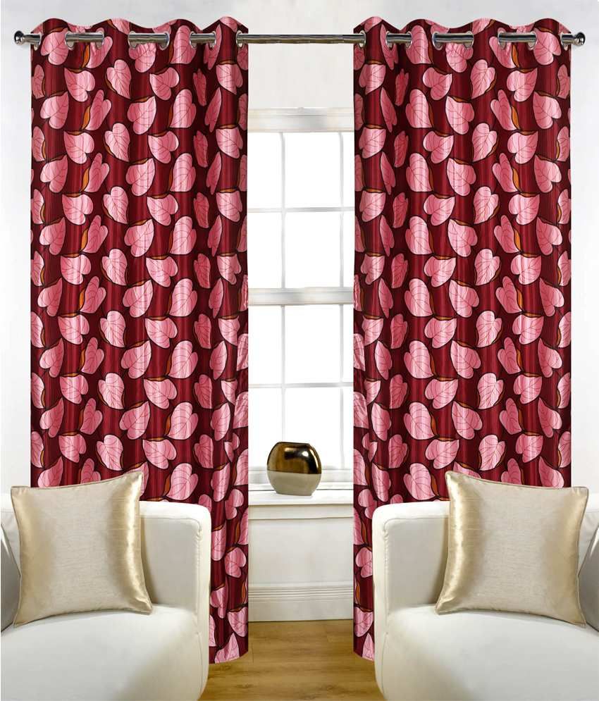     			Home Candy Eyelet Fancy Polyester Set of 2 Door Curtain Set