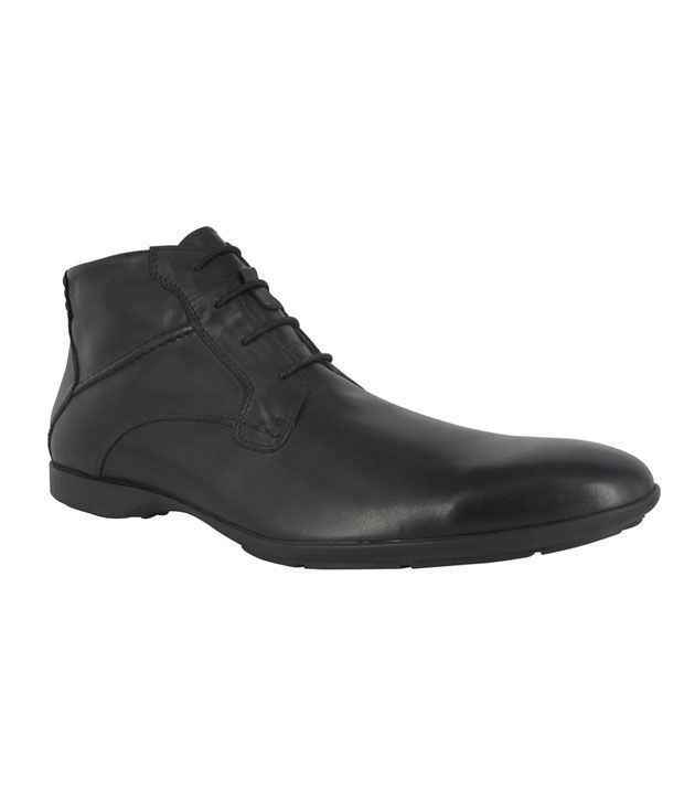 Hush Puppies Black High Ankle Derby 