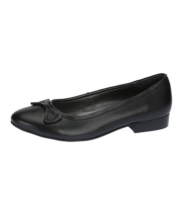 Joos Black Bow Heel Ballerina Price in India- Buy Joos Black Bow Heel ...