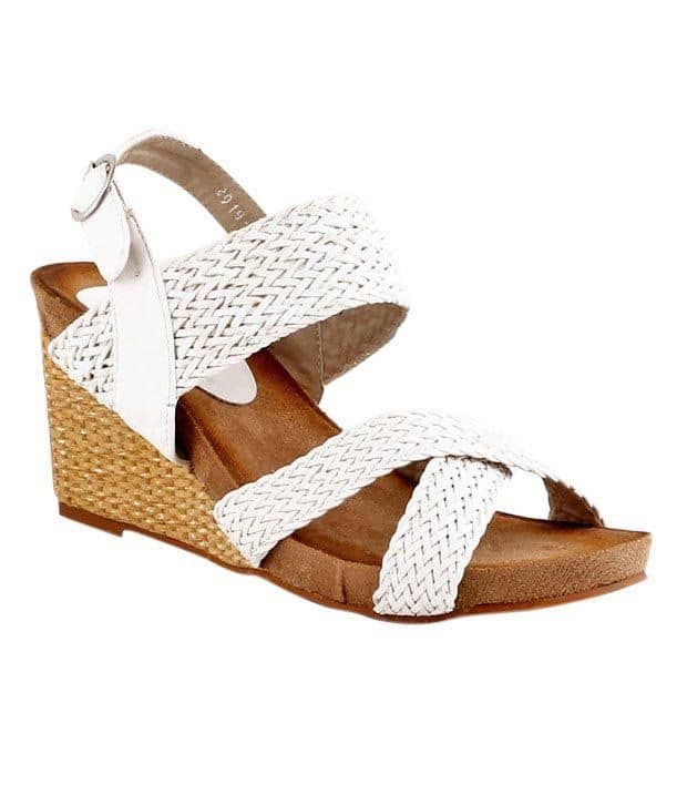 womens white wedge heel sandals