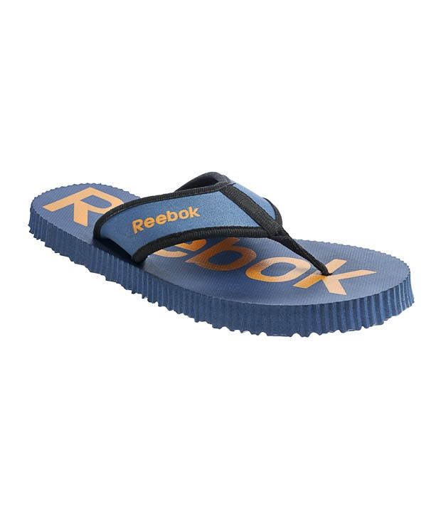 reebok slippers blue