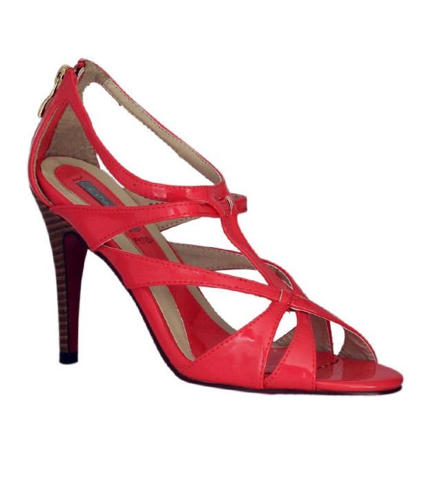 coral red heels