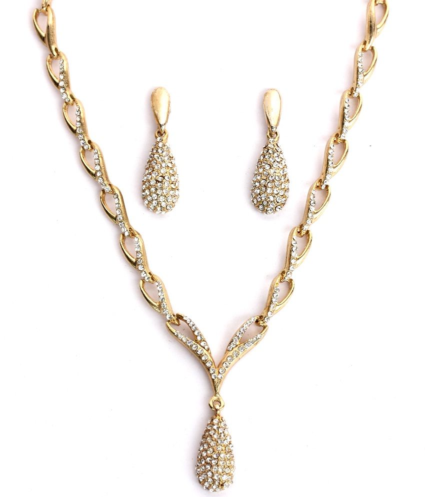 Touchstone Gold Plated Attractive Thin Necklace Set: Buy Online @ Rs ...