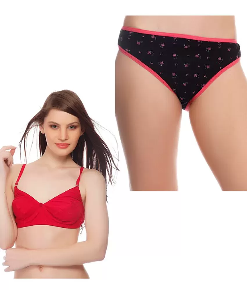 Buy online Brown Cotton Bra And Panty Set from lingerie for Women by Madam  for ₹449 at 65% off