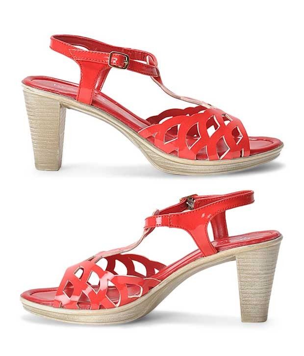 wide fit red heeled sandals