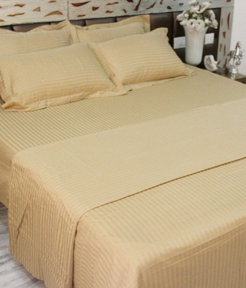 Snuggle Cotton Satin Bed SheetBeige Buy Snuggle Cotton Satin Bed