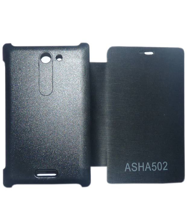 Aara Smart Flip Cover For Nokia Asha 502 Black - Flip Covers Online at ...