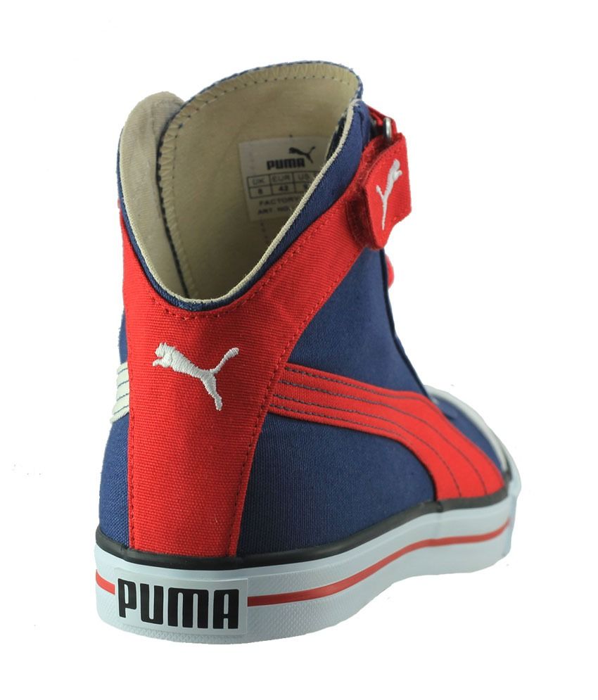 red white and blue puma