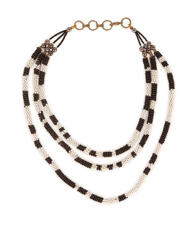 Voylla Trendy Black And White Bead Necklace - Buy Voylla Trendy Black ...