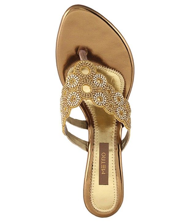 Buy Anouk Women Gold Toned Solid Block Heels - Heels for Women 10718346 | Myntra