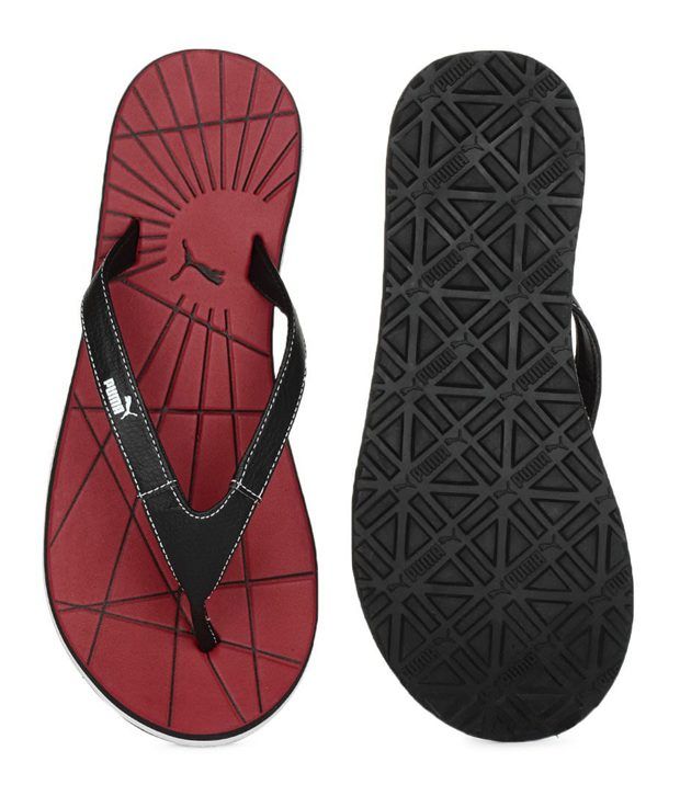 puma red slippers