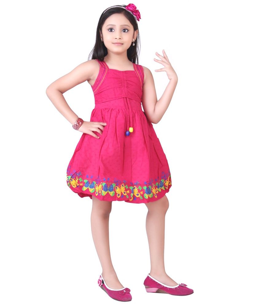 Snail Pink Frocks For Girls - Buy Snail Pink Frocks For Girls Online at ...
