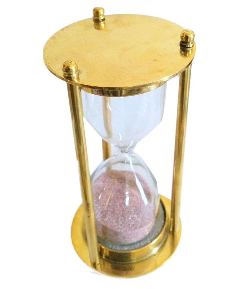 Artshai Sleek Brass Hourglass With 1 Minute Sand Timer 