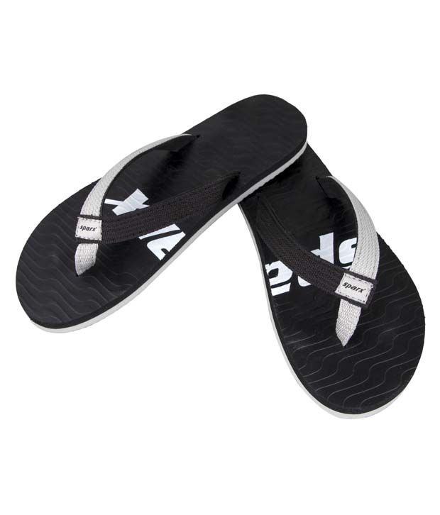 sparx slippers black grey