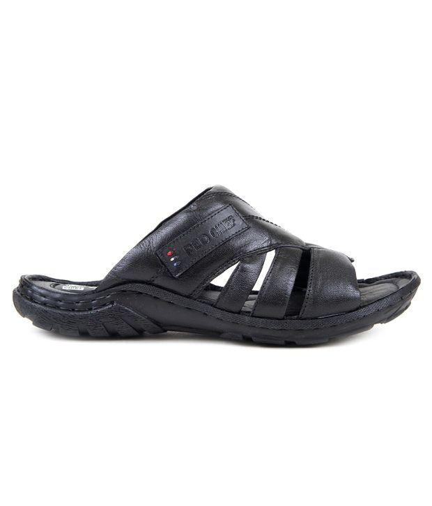 red chief black slippers