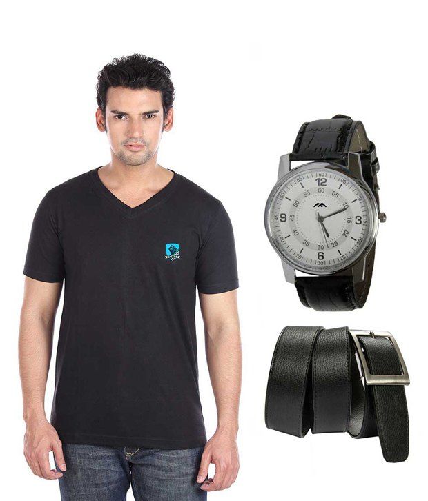 black shirt combo for men