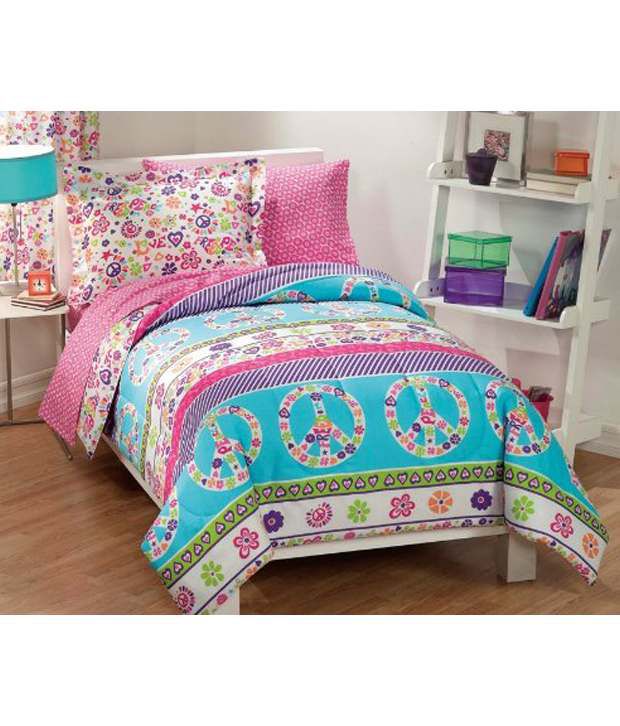 Peace Signs Multicolor Girls Comforter Set Buy Peace Signs Multicolor Girls Comforter Set Online At Low Price Snapdeal