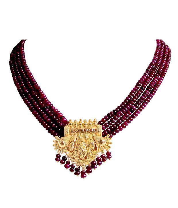 Surat Diamond Red Ruby Necklace - Buy 