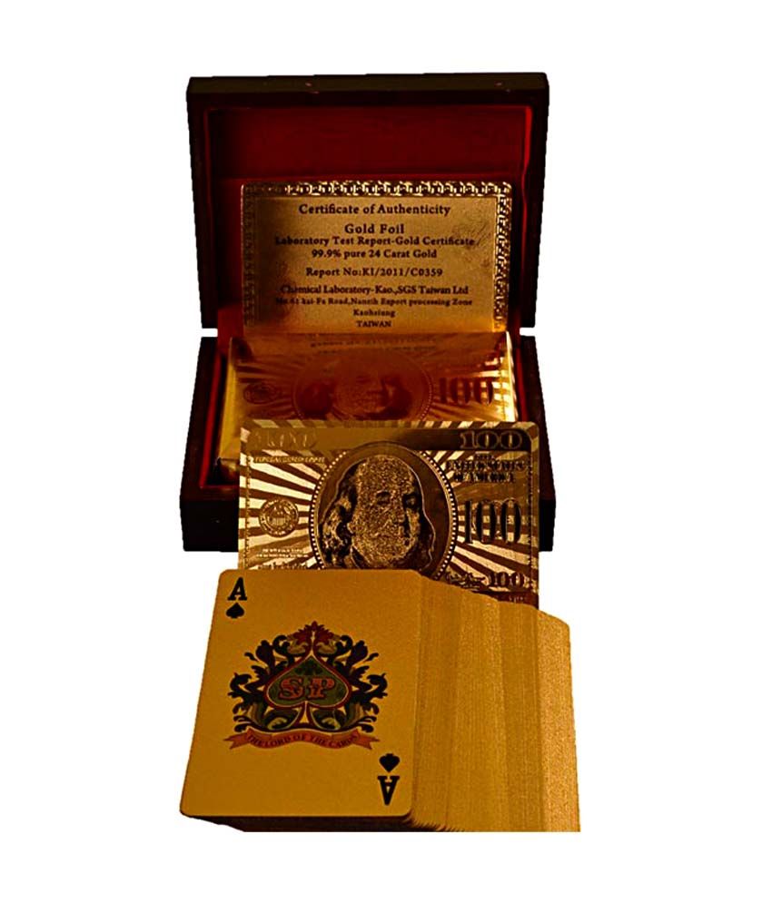 Jewel Fuel Playing Cards in 24 Karat Gold With Wooden Box by Jewel Fuel