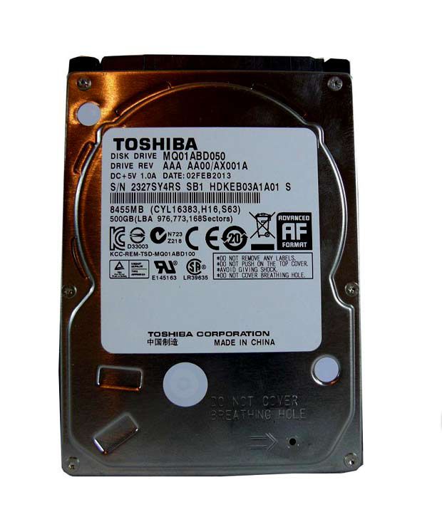     			TOSHIBA MQ01ABD050 Internal 2.5 Inch Mobile 500GB SATA Hard Disk Drive